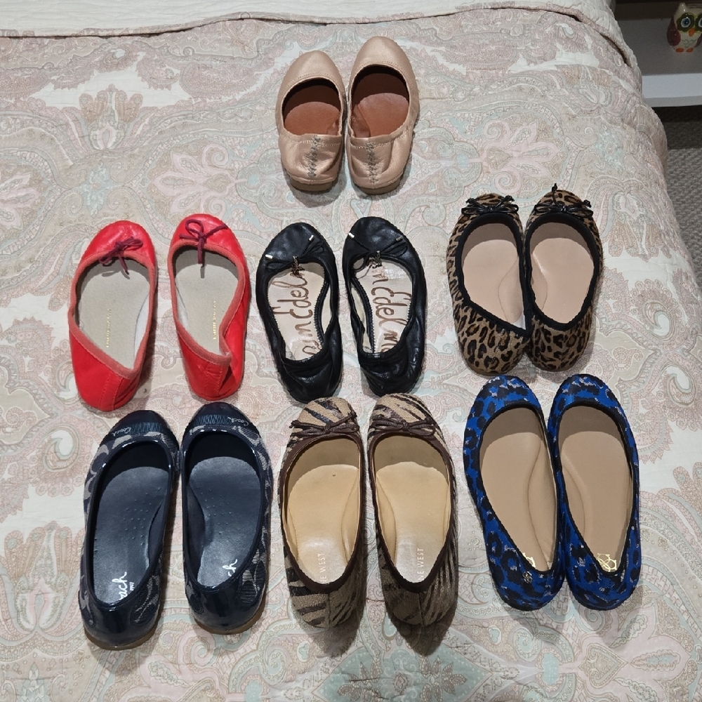 Stylish Ballet Flats - 7 Pairs - Size 5